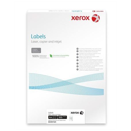 XEROX Etikett, univerzális, 38,1x21,2 mm, kerekített sarkú, XEROX, 6500 etikett/csomag