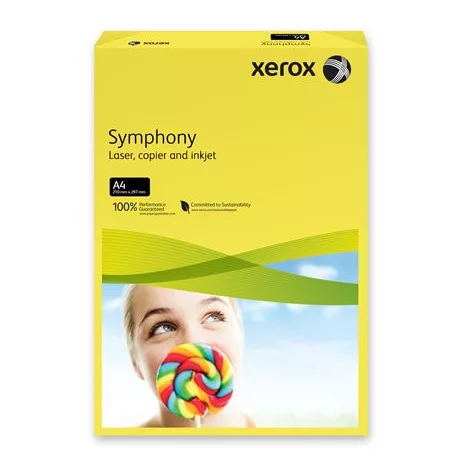 XEROX Másolópapír, színes, A4, 160 g, XEROX "Symphony", sötétsárga (intenzív)