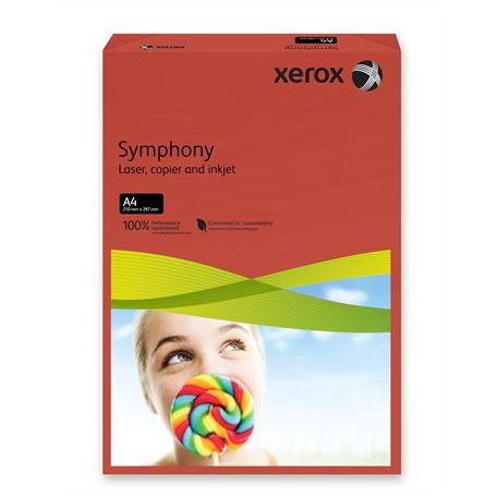 XEROX Másolópapír, színes, A4, 160 g, XEROX "Symphony", sötétpiros (intenzív)
