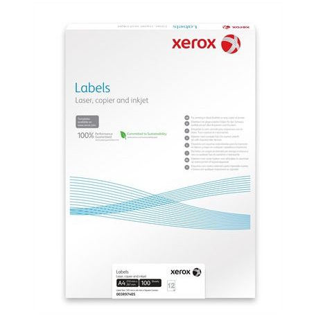 XEROX Etikett, univerzális, 63,5x38,1 mm, kerekített sarkú, XEROX, 2100 etikett/csomag