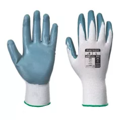   Védőkesztyű, nitril, L méret, "Flexo Grip" szürke-fehér