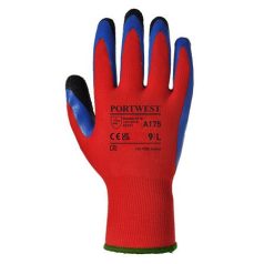   Védőkesztyű, latex, M méret "Duo-Flex", piros-kék