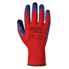   Védőkesztyű, latex, M méret "Duo-Flex", piros-kék