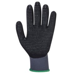   Védőkesztyű, nylon, nitrilhab, XL méret "DermiFlex Ultra Plus", szürke-fekete