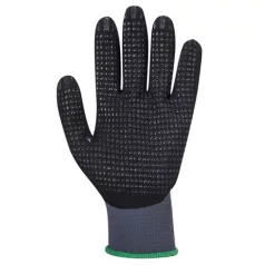   Védőkesztyű, nylon, nitrilhab, XL méret "DermiFlex Ultra Plus", szürke-fekete
