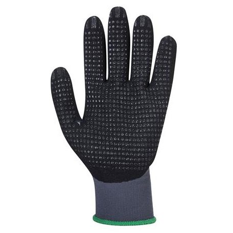 Védőkesztyű, nylon, nitrilhab, XL méret "DermiFlex Ultra Plus", szürke-fekete