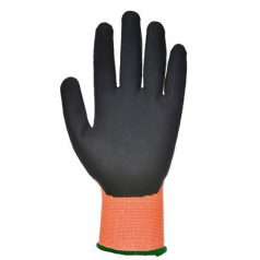   Védőkesztyű, HPPE, láthatósági, vágásbiztos, XXL méret "Cut 5", narancs