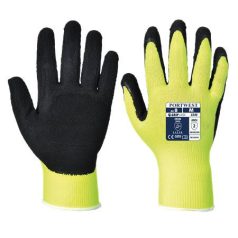   Védőkesztyű, nylon, latexhab, tenyerén mártott, S méret "Hi-Vis Grip", sárga