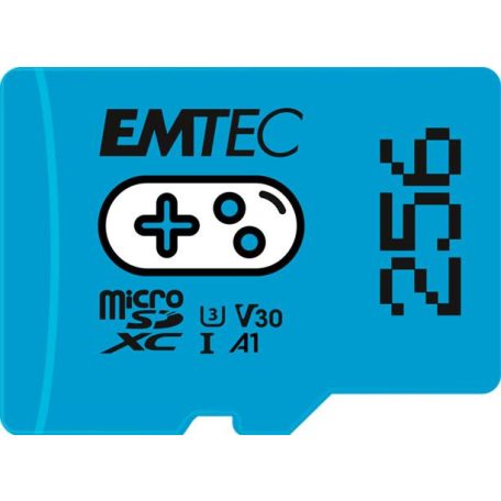 EMTEC Memóriakártya, microSD, 256GB, UHS-I/U3/V30/A1, EMTEC "Gaming"