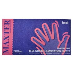  Védőkesztyű, egyszer használatos, nitril, M méret, 200 db, púder nélküli, kék