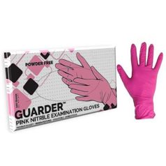   Védőkesztyű, egyszer használatos, nitril, M méret, 100 db, púder nélküli, pink