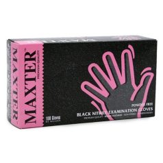   Védőkesztyű, egyszer használatos, nitril, S méret, 100 db, púder nélküli, fekete