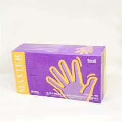   Védőkesztyű, egyszer használatos, latex, 5,7g, L méret, 100 db, púder nélküli, bézs