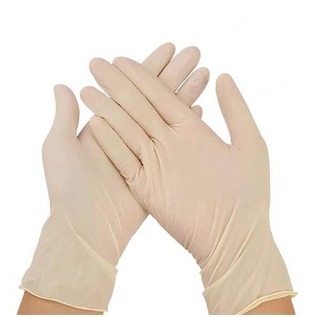 Védőkesztyű, egyszer használatos, latex, 5,7g, XL méret, 100 db, púder nélküli, bézs