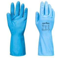   Védőkesztyű, latex, élelmiszer-feldolgozáshoz, M méret, kék