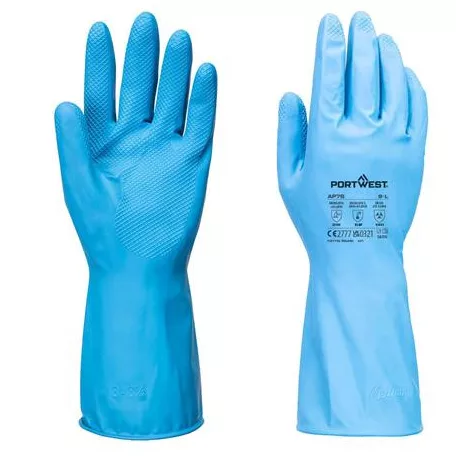 Védőkesztyű, latex, élelmiszer-feldolgozáshoz, XL méret, kék