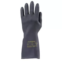   Védőkesztyű, neoprén, vegyszerálló, érdesített, kesztyű, 9/L méret, fekete