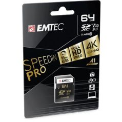   EMTEC Memóriakártya, SDXC, 64GB, UHS-I/U3/V30, 95/85 MB/s, EMTEC "SpeedIN"