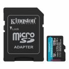 KINGSTON Memóriakártya, microSDXC, 128GB, C10/UHS-I/U3/V30/A2, Gen4, adapter, KINGSTON "Canvas Go! Plus"