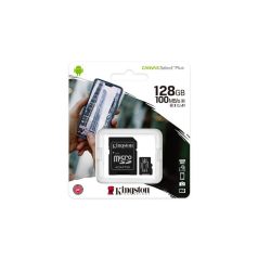   KINGSTON Memóriakártya, microSDXC, 128GB, CL10/UHS-I/U1/V10/A1, adapter, KINGSTON "Canvas Select Plus"