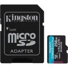 KINGSTON Memóriakártya, microSDXC, 256GB, C10/UHS-I/U3/V30/A2, Gen4, adapter, KINGSTON "Canvas Go! Plus"