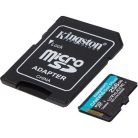 KINGSTON Memóriakártya, microSDXC, 256GB, C10/UHS-I/U3/V30/A2, Gen4, adapter, KINGSTON "Canvas Go! Plus"