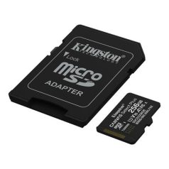   KINGSTON Memóriakártya, microSDXC, 256GB, C10/UHS-I/U1-U3/V10-V30/A1, Gen3, adapter, KINGSTON "Canvas Select Plus"