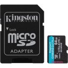 KINGSTON Memóriakártya, microSDXC, 64GB, C10/UHS-I/U3/V30/A2, Gen4, adapter, KINGSTON "Canvas Go! Plus"