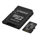 KINGSTON Memóriakártya, microSDXC, 64GB, C10/UHS-I/U1/V10/A1, Gen3, adapter, KINGSTON "Canvas Select Plus"
