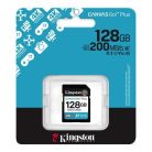 KINGSTON Memóriakártya, SDXC, 128GB, C10/UHS-I/U3/V30, Gen4,KINGSTON "Canvas Go! Plus"