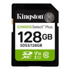 KINGSTON Memóriakártya, SDXC, 128GB, C10/UHS-I/U1/V10, Gen3, KINGSTON "Canvas Select Plus"