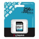 KINGSTON Memóriakártya, SDXC, 256GB, C10/UHS-I/U3/V30, Gen4,KINGSTON "Canvas Go! Plus"
