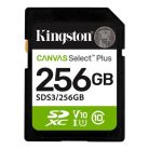 KINGSTON Memóriakártya, SDXC, 256GB, C10/UHS-I/U1/V10, Gen3, KINGSTON "Canvas Select Plus"