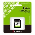 KINGSTON Memóriakártya, SDXC, 64GB, C10/UHS-I/U1/V10, Gen3, KINGSTON "Canvas Select Plus"