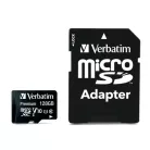 VERBATIM Memóriakártya, microSDXC, 128GB, CL10/U1, 90/10 MB/s, adapter, VERBATIM "Premium"