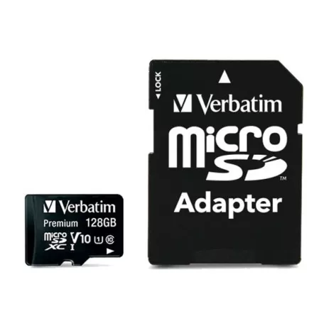 VERBATIM Memóriakártya, microSDXC, 128GB, CL10/U1, 90/10 MB/s, adapter, VERBATIM "Premium"