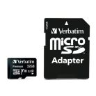 VERBATIM Memóriakártya, microSDHC, 32GB, CL10/U1, 90/10 MB/s, adapter, VERBATIM "Premium"