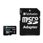VERBATIM Memóriakártya, microSDHC, 32GB, CL10/U1, 90/10 MB/s, adapter, VERBATIM "Premium"