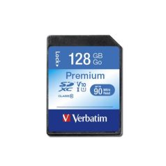   VERBATIM Memóriakártya, SDXC, 128GB, CL10/U1, 90/10 MB/s, VERBATIM "Premium"