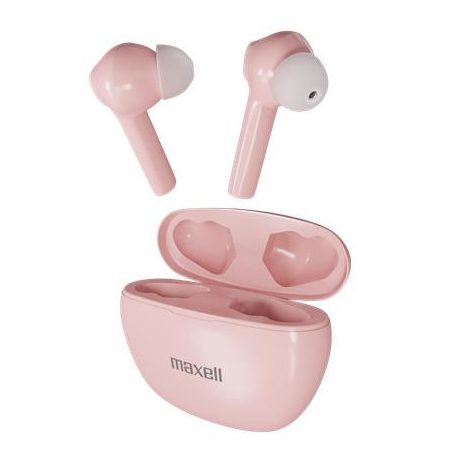 MAXELL Fülhallgató, vezeték nélküli, Bluetooth 5.3, mikrofonnal, MAXELL "Dynamic+", rózsaszín
