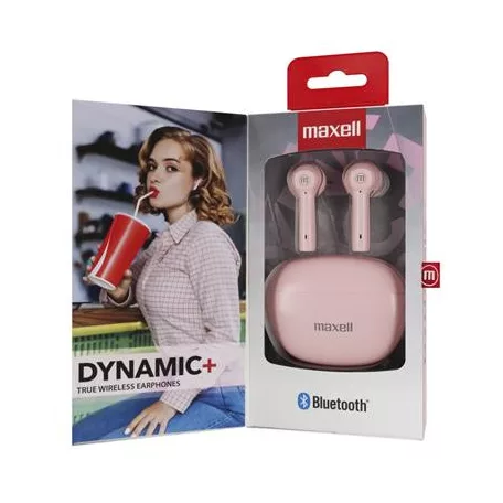 MAXELL Fülhallgató, vezeték nélküli, Bluetooth 5.3, mikrofonnal, MAXELL "Dynamic+", rózsaszín