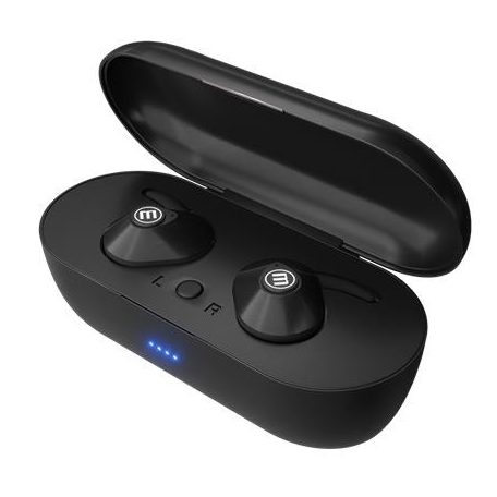 MAXELL Fülhallgató, vezeték nélküli, Bluetooth 5.0, mikrofonnal, MAXELL "Mini Duo", fekete