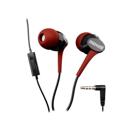 MAXELL Fülhallgató, mikrofonnal, MAXELL "Fusion+", piros-fekete