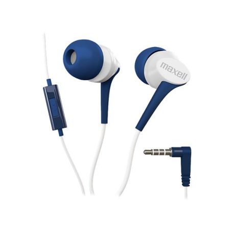 MAXELL Fülhallgató, mikrofonnal, MAXELL "Fusion+", fehér-kék