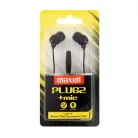 MAXELL Fülhallgató, mikrofonnal, MAXELL "Plugz", fekete