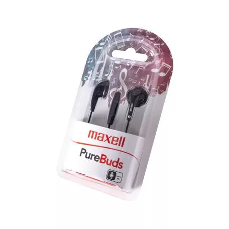 MAXELL Fülhallgató, mikrofonnal, MAXELL "PureBuds", fekete