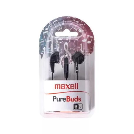 MAXELL Fülhallgató, mikrofonnal, MAXELL "PureBuds", fekete