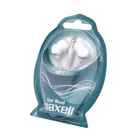 MAXELL Fülhallgató, MAXELL "Plugz", fehér