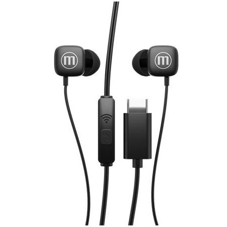 MAXELL Fülhallgató, mikrofonnal, USB-C, MAXELL "Square+", fekete