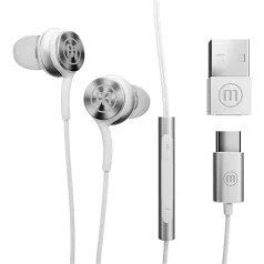   MAXELL Fülhallgató, mikrofonnal, USB-C, MAXELL "XC1", fehér